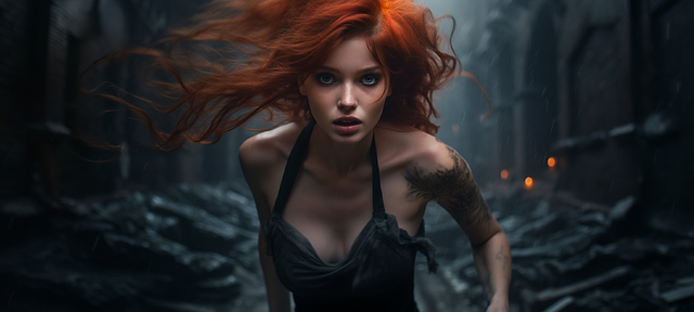Free ai generated woman fear illustration