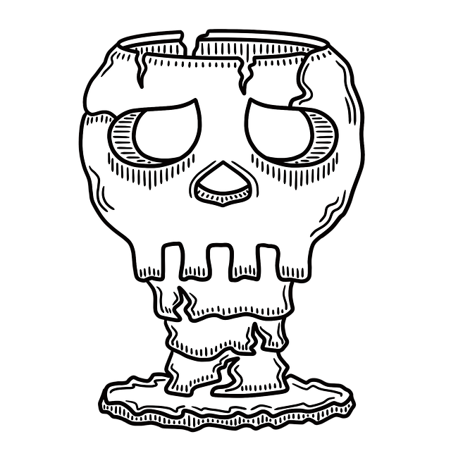 Free skull goblet halloween magic illustration