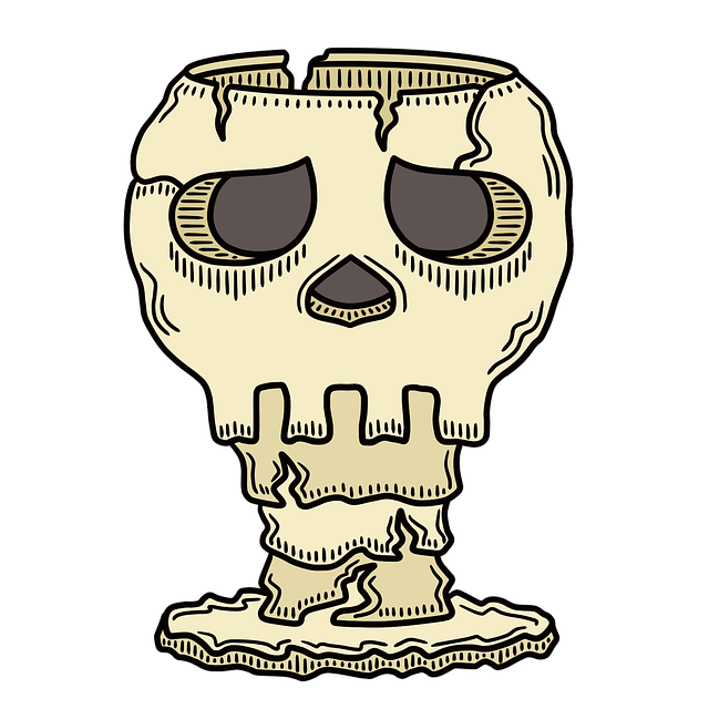 Free skull goblet halloween magic illustration