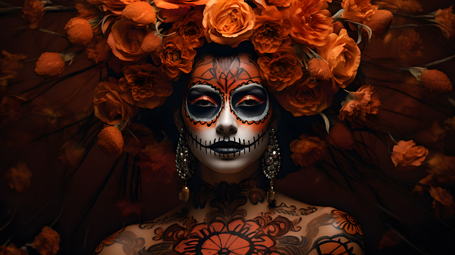 Download free HD stock image of Ai Generated Catrina Free ai generated catrina skull illustration