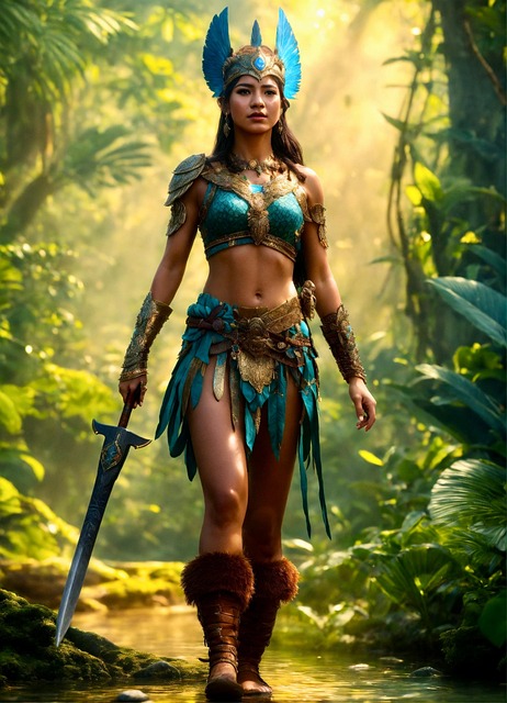 Free ai generated princess warrior illustration