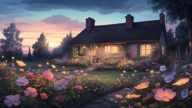 Free ai generated cottage flowers illustration