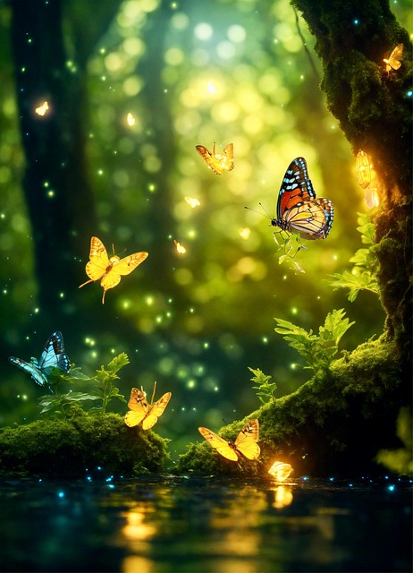 Download free HD stock image of Ai Generated Butterflies Free ai generated butterflies stream illustration