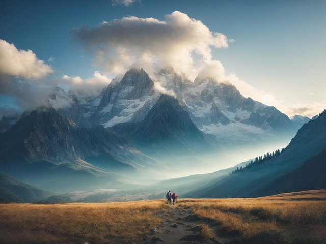Download free HD stock image of Ai Generated Mountains Free ai generated mountains mountain hiking illustration