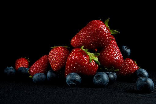 Erdbeeren, Blaubeeren, Früchte, Beeren