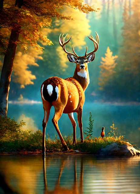 Download free HD stock image of Ai Generated Deer Free ai generated deer trees illustration
