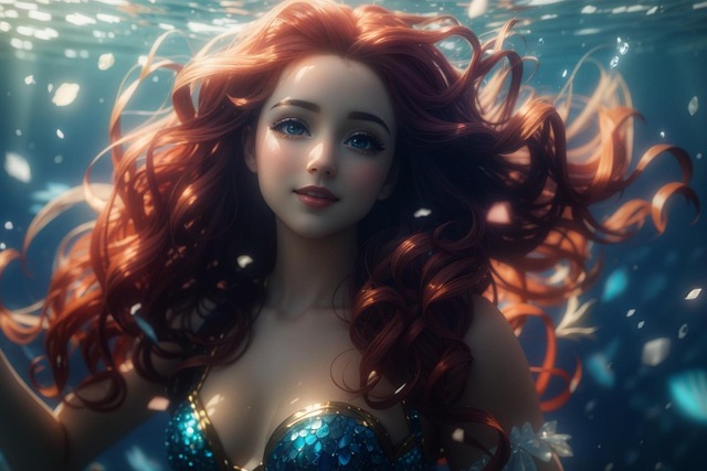 Free ai generated mermaid fairytale illustration