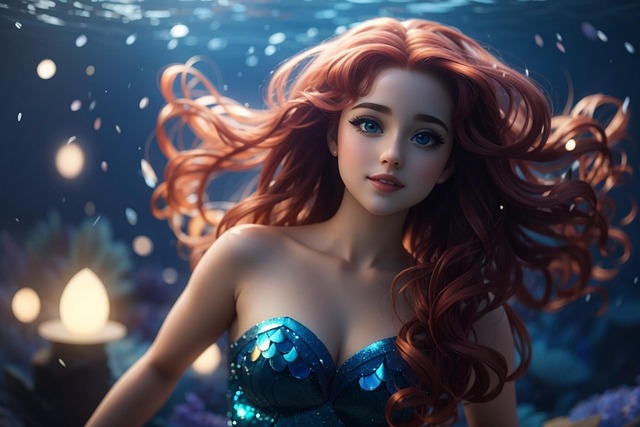 Free ai generated mermaid fairytale illustration