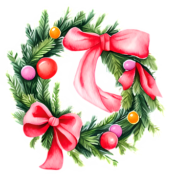 Free Traditional Christmas Wreath Christmas illustration and picture