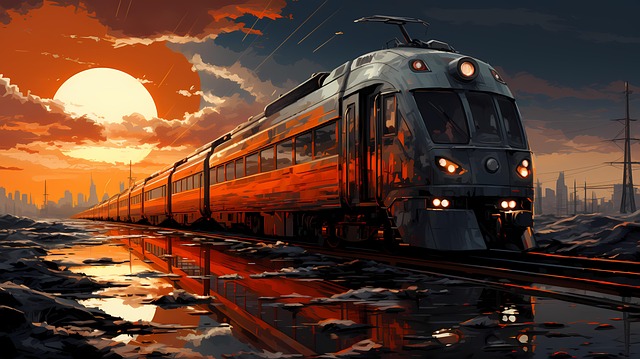 Free ai generated train locomotive illustration