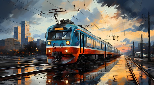Free ai generated train rails illustration