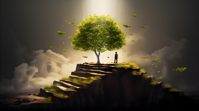 Free ai generated tree cloudy illustration