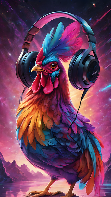 Free chicken animal space illustration