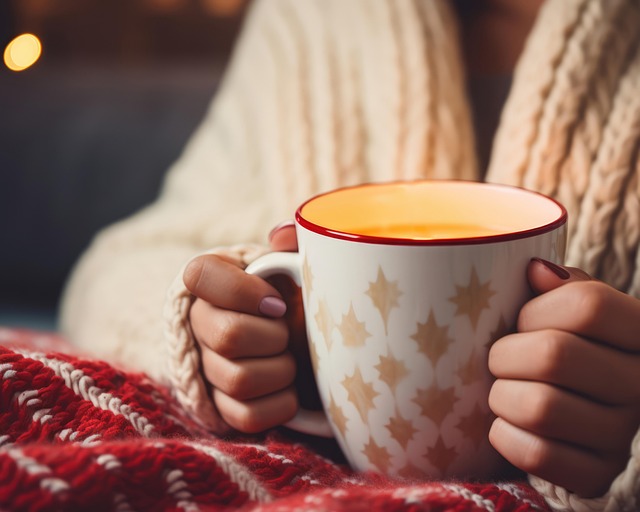 Free girl winter tea illustration