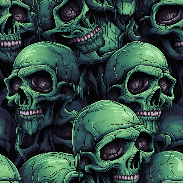 Free ai generated halloween background skulls illustration