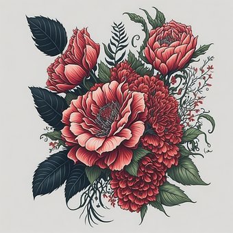 Ai Gerado, Flores, Folhas, Pétalas