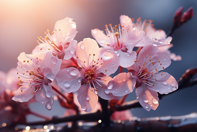 Ai Generiert, Kirschblüten, Pinke Blumen