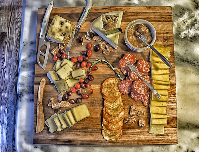 Charcuteri, Mad, Kiks, Salami, Dips