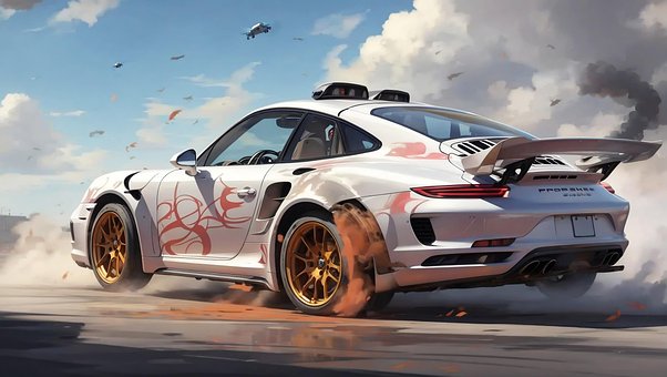 Porsche Carrera Gt, À Deriva, Fumaça