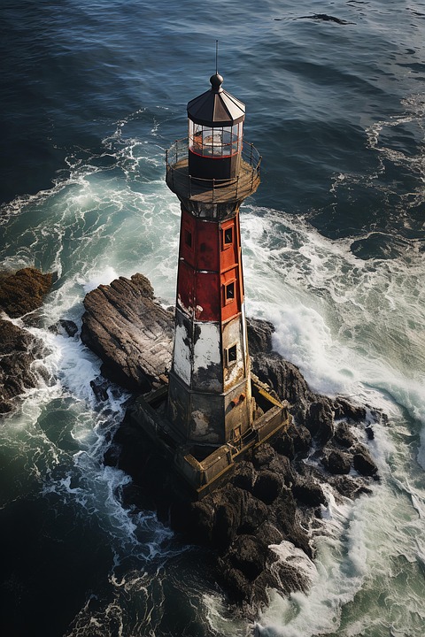 Download Ai Generated, Lighthouse, Sea. Royalty-Free Stock Illustration ...