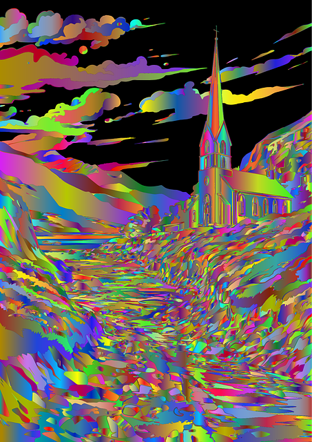 Download free HD stock image of Church Line Art Free church line art surreal vector
