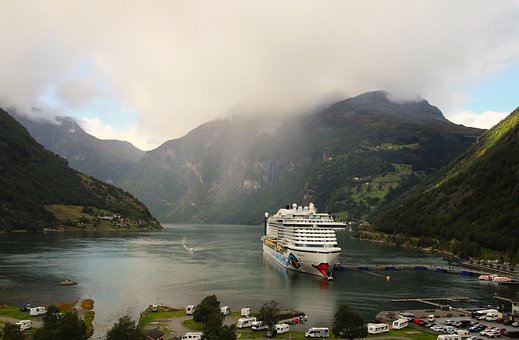 Norge, Fjord, Skib, Bugt, Krydstogt