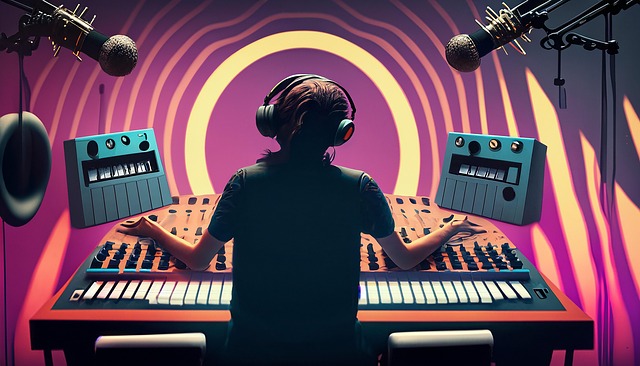 Free ai generated music record illustration