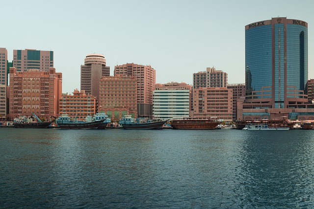 Dubai, Dubai Å, Uae, Bygning, Kanal
