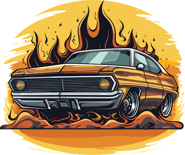 Download free HD stock image of Fire Car Free fire car vintage vector