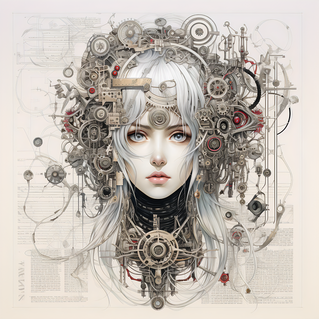 Free woman robot project illustration