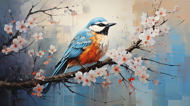 Free painting bird nature illustration