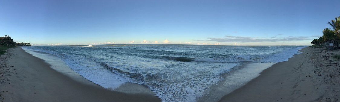 Panorama, Mar, Océano, Arena, Playa