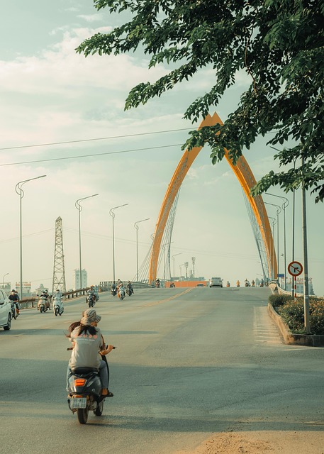 Viaduct, Vietnamees, Motorfiets, Bruggen