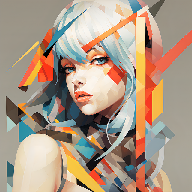 Free ai generated woman cubism illustration