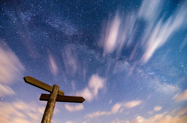 Free Milky Way Crossroad Sign photo and picture