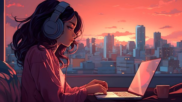 Garota, Computador, Computador Portátil