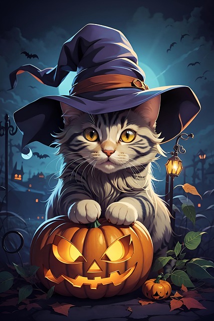 Grå Katt, Halloween Katt