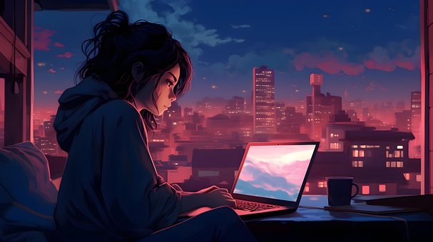 Lofi, Garota, Computador