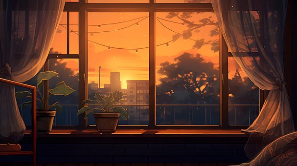 Lofi, Cozy, Natureza, Janela