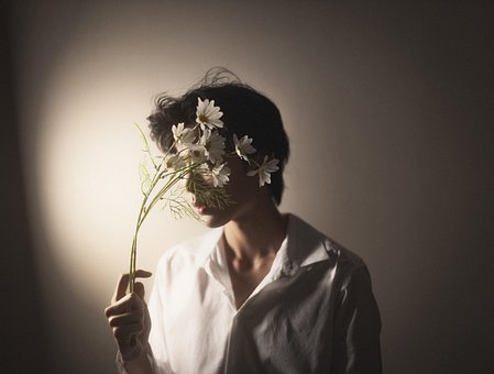 Margarida, Noite, Modelo, Retrato, Homem