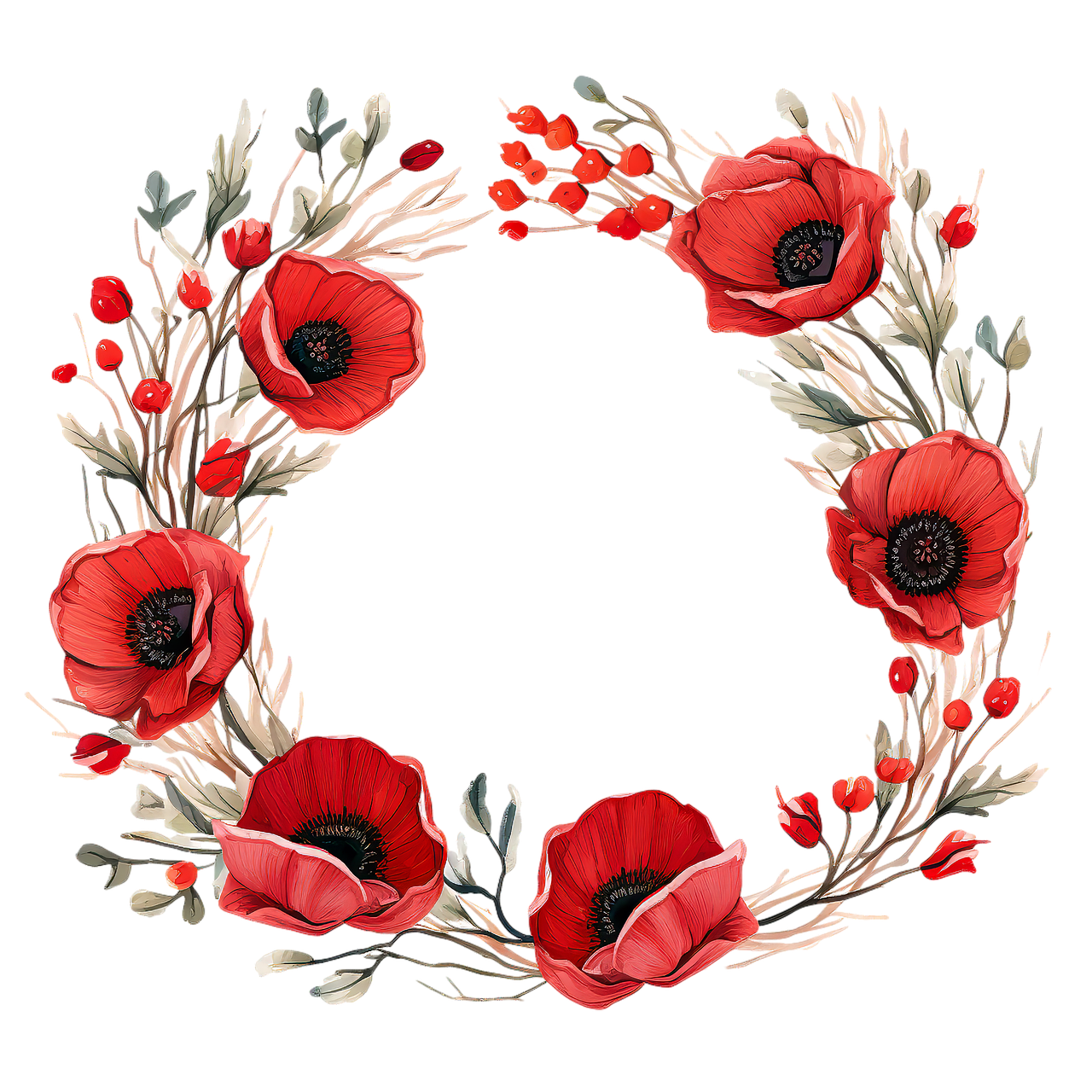 Download free HD stock image of Ai Generated Flowers Free ai generated flowers poppy illustration