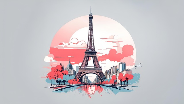 Free ai generated eiffel tower places of interest illustration