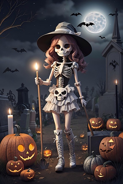 Halloween, Græskar, Heks, Magi, Skelet