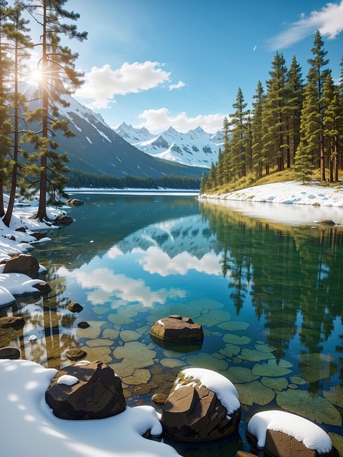 Paisaje, Naturaleza, Arte, Dibujo, Lago