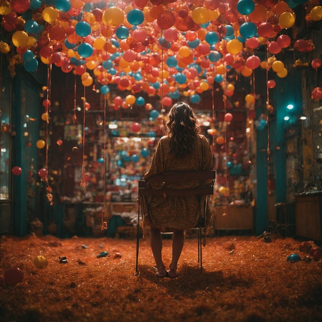 Ai Generiert, Frau, Ballons, Feier