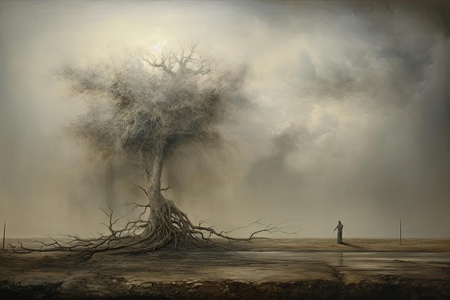 Free man nature tree illustration