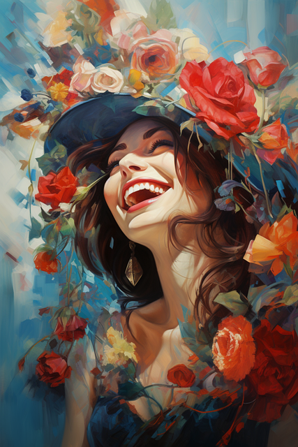 Free ai generated woman joy illustration