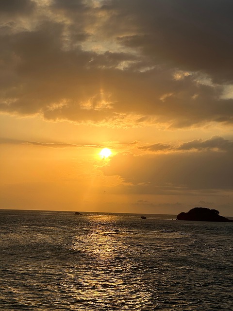 Solnedgang, Hav, Ocean, Strand, Vand