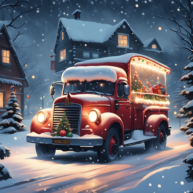 Ai Generiert, Lastwagen, Weihnachten