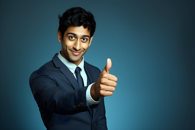 Free ai generated businessman thumbs up illustration